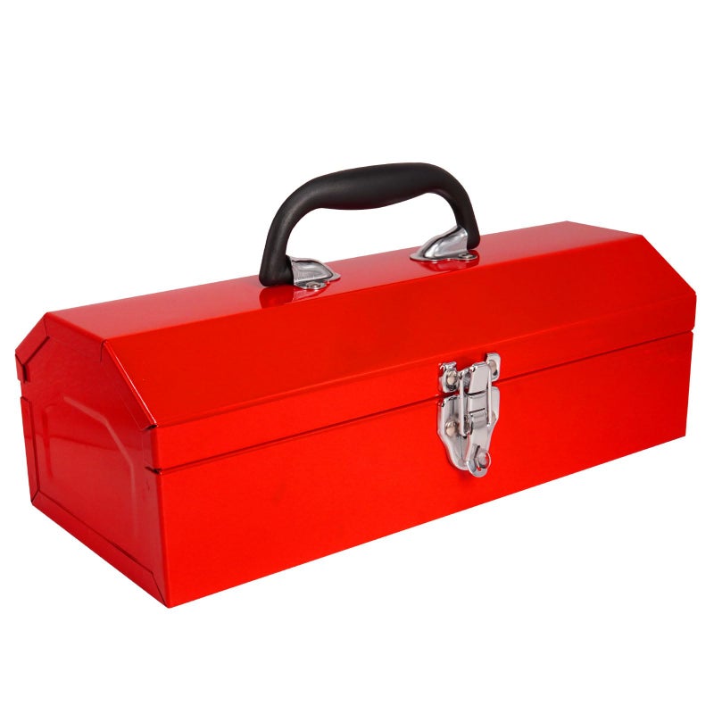 MANUFORE 14" Metal Tool Box Lightweight and Sturdy Storage Box Made of Heavy Steel and Nicely Finished and Painted - Image 1