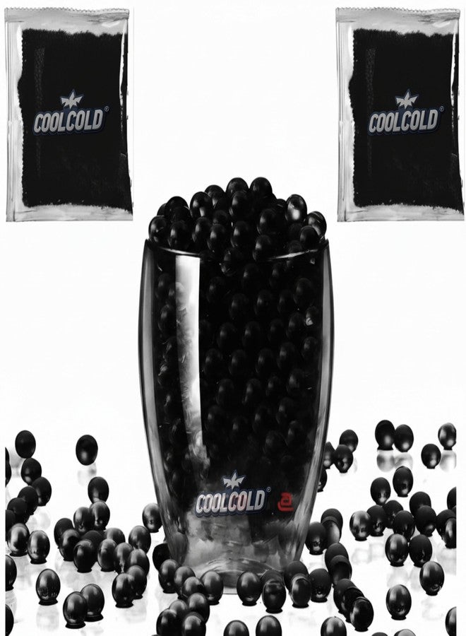 COOLCOLD Gel Blaster Refill Ammo - 20,000 Rounds of 7-8mm Non-Toxic Water Beads for Gel Guns - Safe for Adults 15+ - Transparent Blue Gel Bullets - Pack of 2 - Also Ideal as Home Decor Vase (Black) - Image 1
