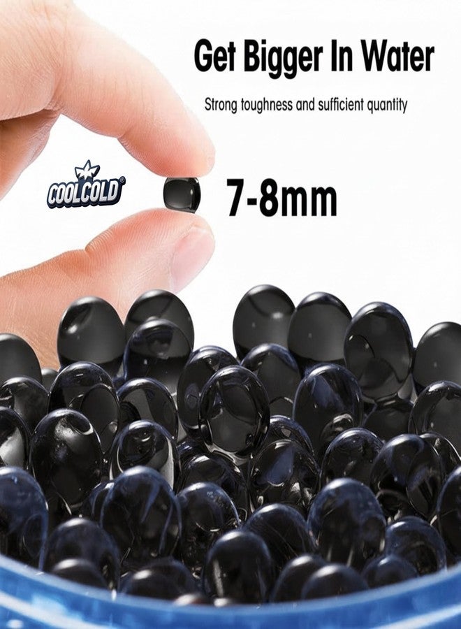 COOLCOLD Gel Blaster Refill Ammo - 20,000 Rounds of 7-8mm Non-Toxic Water Beads for Gel Guns - Safe for Adults 15+ - Transparent Blue Gel Bullets - Pack of 2 - Also Ideal as Home Decor Vase (Black) - Image 2