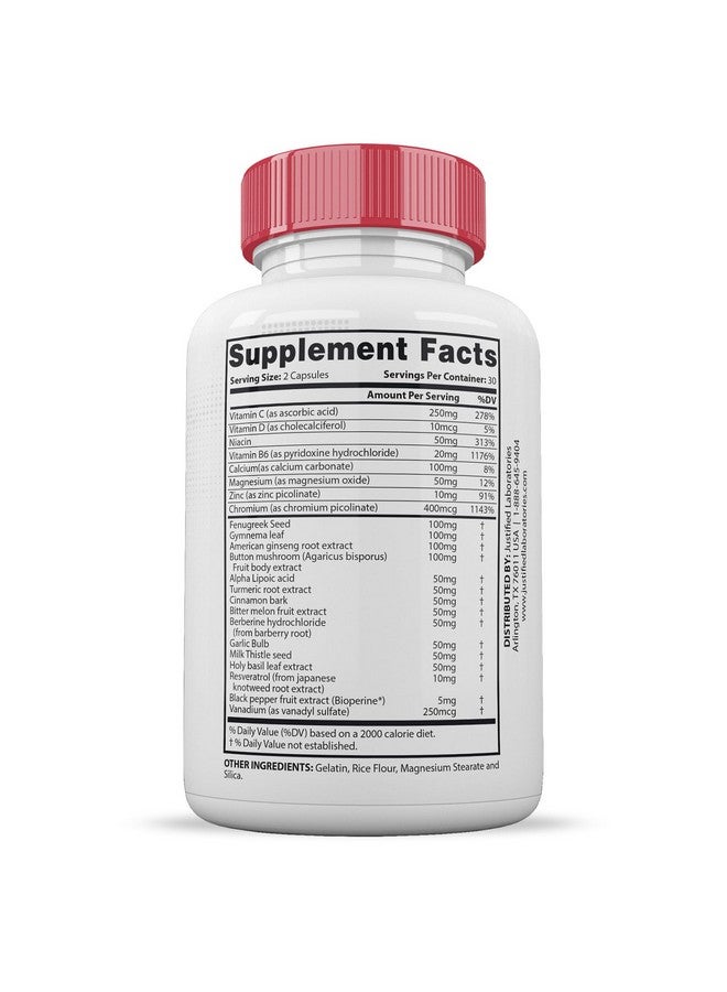 Justified Laboratories Gluco Renu Extreme 1295MG Glyco Support Pills Advacned Formula Gluo Renew Glycogen Support Formulated with Turmeric Berberine Resveratrol Garlic Bitter Melon Milk Thistle 60 Capsules - Image 5