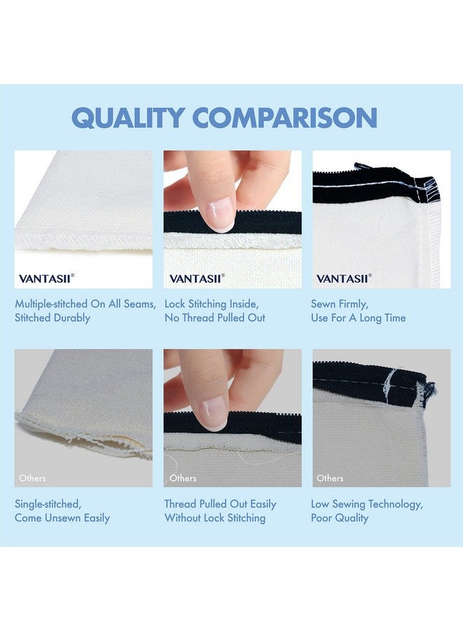 Vantasii 8 Pack Canvas Pencil Pouch, Diy Craft Zipper Bags Blank Makeup Bags Multifunctional Pouches Pencil Case For Cosmetic Toiletry Stationary (Beige, 8.3" X 4.7"), White - Image 2