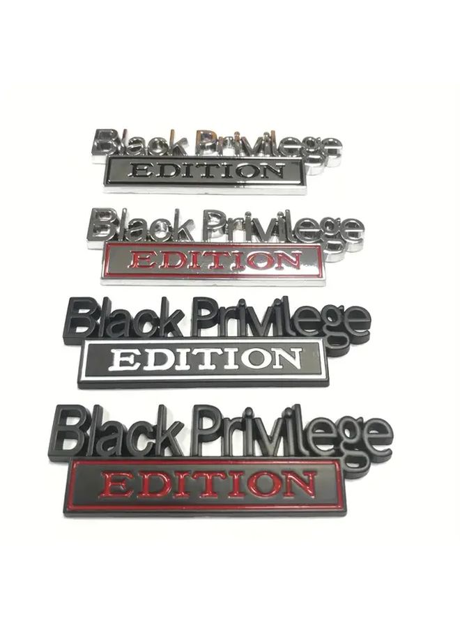 Black And White Car Emblem Badge Decorative Automotive Modification Accessory - Image 1