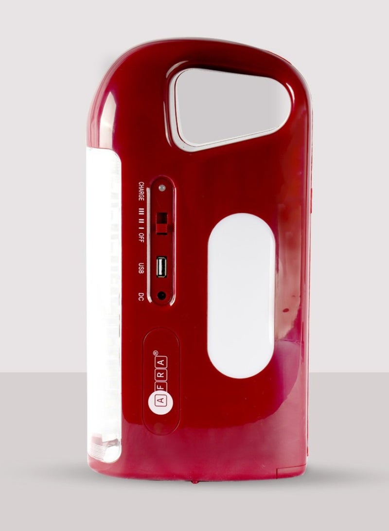 عفرا مصباح LED للطوارئ AFRA، قابل لإعادة الشحن، 110-240 فولت، مع مقبض حمل، مع 24 SMDs، للاستخدام الداخلي والخارجي، شحن USB، حماية من الشحن الزائد، مع ضمان لمدة عامين - Image 4