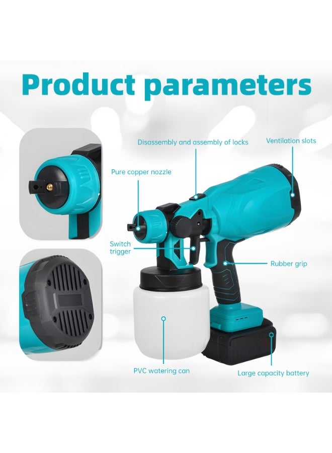 Cordless Electric Paint Sprayer Gun – 2 Batteries, HVLP Handheld Paint Machine for Home, Fence, Car & Wall Painting  - Image 2