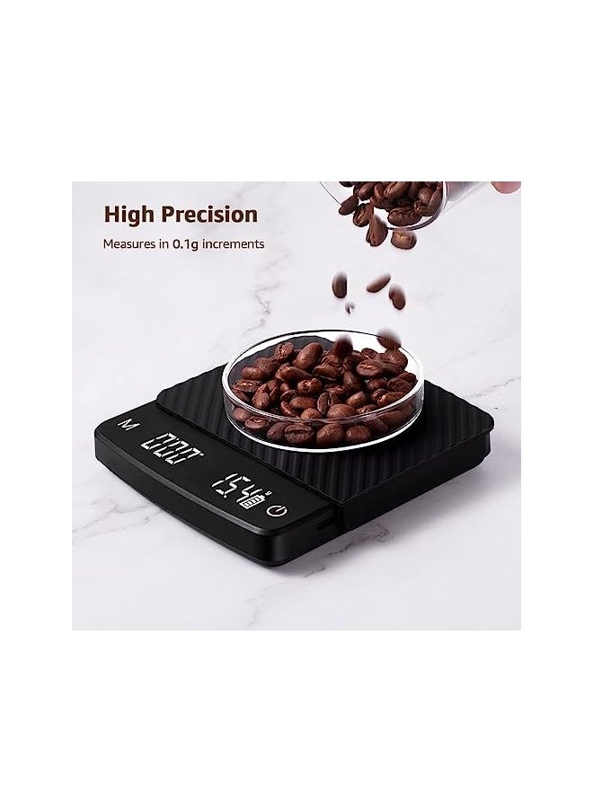 IAF - coffee scale with timer, 2kg/0.1g High Precision Espresso Scale for Espresso and Pour Over Coffee,High Precision Small Multifunctional Digital Kitchen Food Scale - Image 1