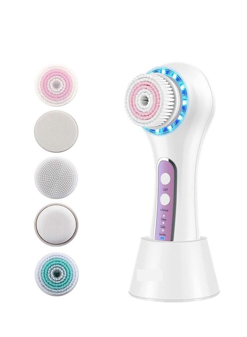 Cool Baby Facial Brush Rechargeable Waterproof With 5 Brush Heads Facial Brush For Exfoliation Massage And Deep Cleaning - Image 1