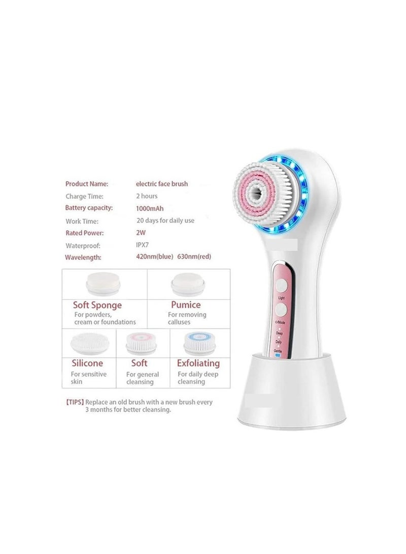 Cool Baby Facial Brush Rechargeable Waterproof With 5 Brush Heads Facial Brush For Exfoliation Massage And Deep Cleaning - Image 3