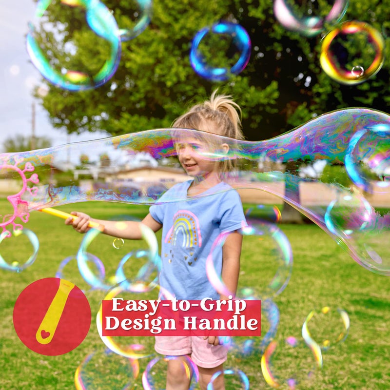 JOYIN Big Bubble Wands Set with with Tray, 21" Giant Bubble Wands Bulk for Kids, Summer, Outdoor Play Period & Birthday Party & Games, 6 Pcs Solution Suitable, Suitable for All Age People - Image 2