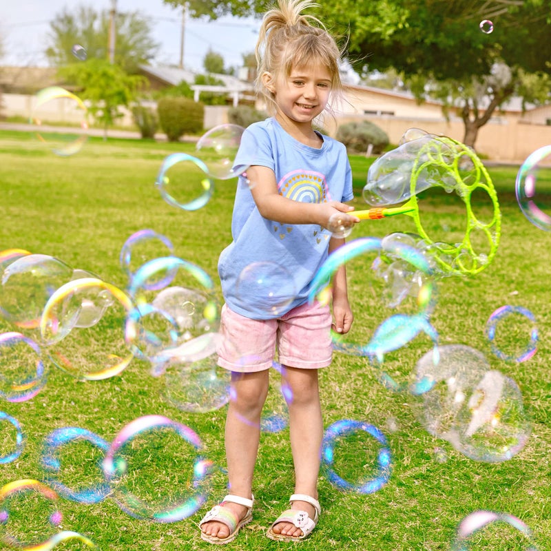JOYIN Big Bubble Wands Set with with Tray, 21" Giant Bubble Wands Bulk for Kids, Summer, Outdoor Play Period & Birthday Party & Games, 6 Pcs Solution Suitable, Suitable for All Age People - Image 5