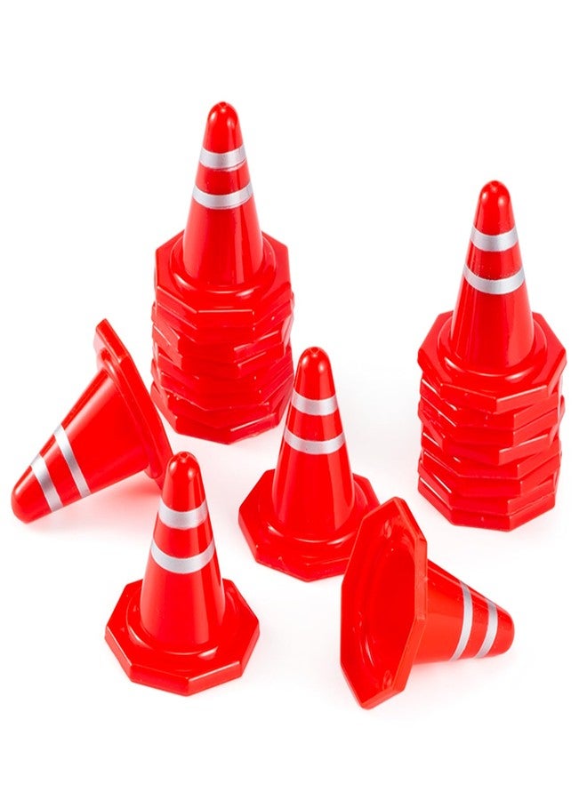 RXZIXYL 20Pcs Simulated Traffic Cones,Mini Decoration Toys Road Cones for RC Crawler 1:16 1:18 1:24 RC Car SCX24 FCX24 TRX4M - Image 1