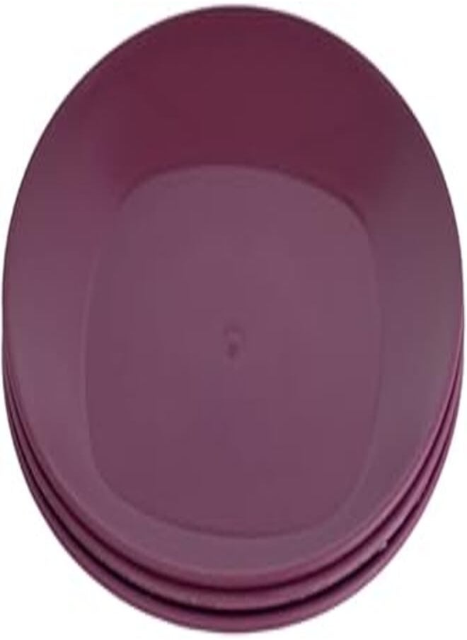 Bager Bager bg-404 clover round plate for serving food set of 3 pieces 20cm - dark purple 