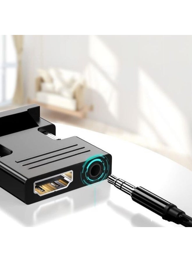 HDMI to VGA Adapter with 3.5mm Audio Cable – 1080P 60Hz Female to Male Converter for Laptop, TV, and Projector - Image 2