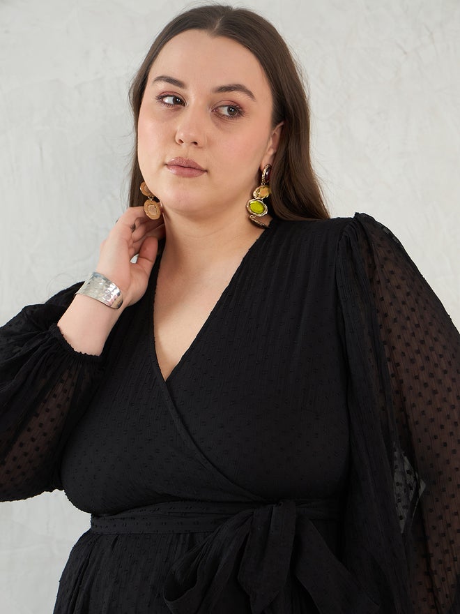 فيميلا فستان منقط بياقة ملفوفة - Image 4