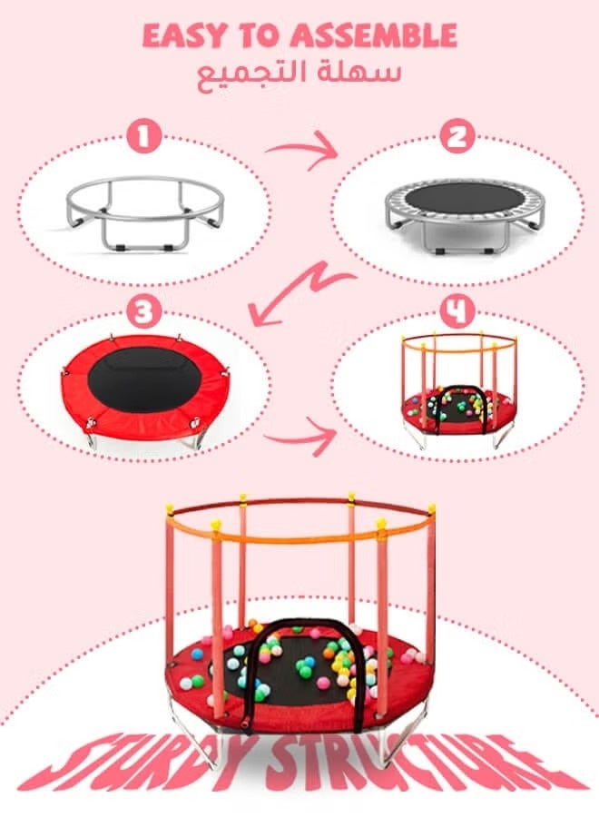 Children's trampoline, indoor home trampoline for children with safety net - Image 4