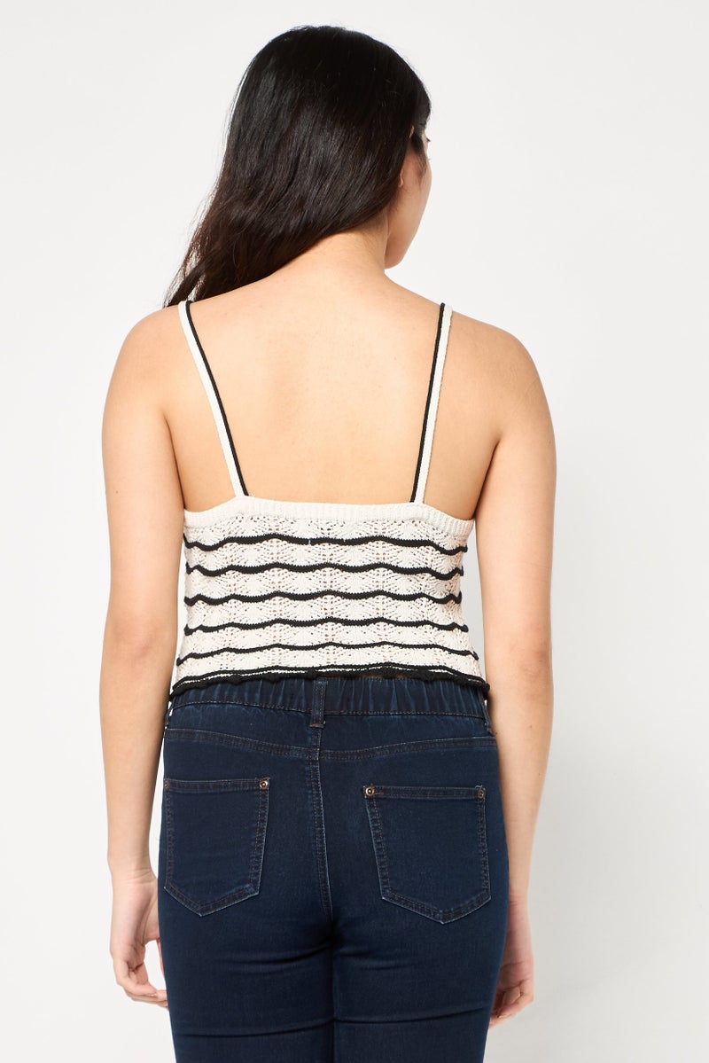 Reserved Women Sweetheart Neck Sleeveless Textured Tank Top, Multicolor - Image 4