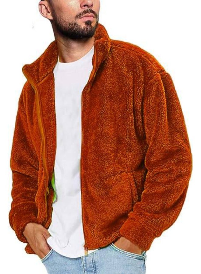 Men's fur zip-up hoodie
