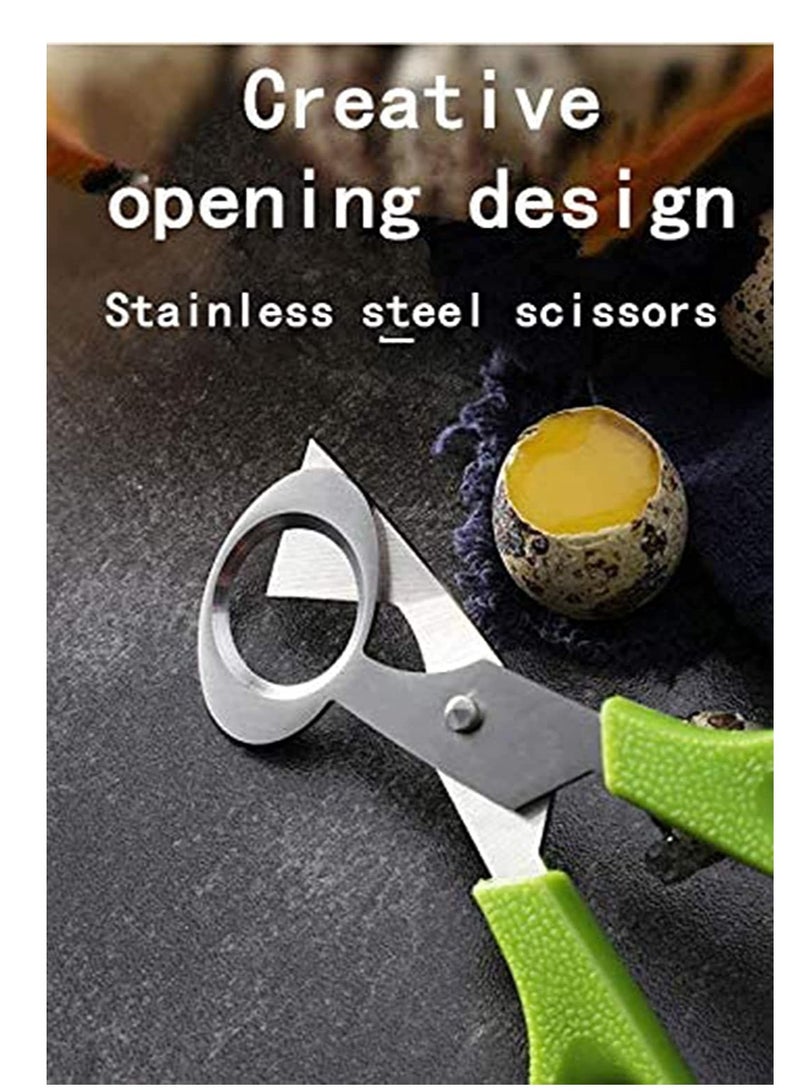 SOLARAE 2pcs Stainless Steel Pigeon Quail Egg Scissors, Bird Egg Cutter Opener, Shears Tool for Home Kitchen, Green - Image 5
