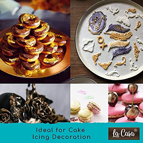 La Casa Metallic Pearlescent Golden Spray Colour | Edible Color Ideal for Cake Decoration & Garnishing | 30g | - Image 2