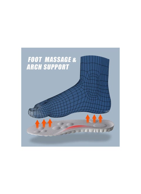 Steppers Insoles, Steppers Comfort Boosting Massage Insoles, 4d Memory Foam Insolesinsoles, Comfy Insoles with Arch Support for Men and Women (Orange, 45-46)