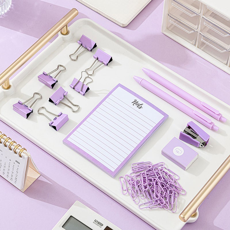 Office Memo Note Pad Supplies with Long Tail Paper Clamp & Pens & Stapler with 400pcs Staples & Paperclip for Women Students Coworkers Great Birthday Gift Boys and Girls - Image 3