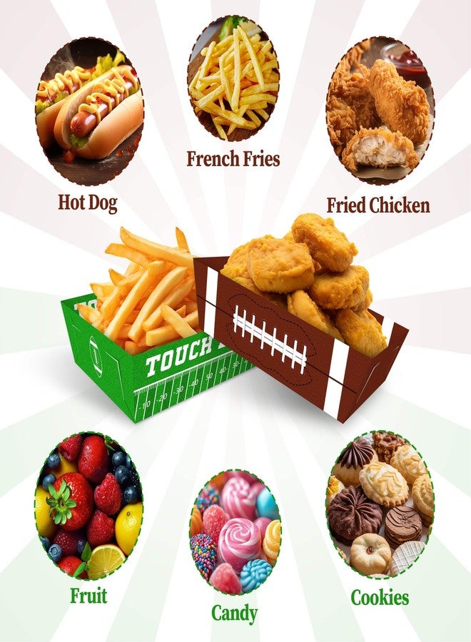Utolily 36pcs Football Disposable Paper Food Trays Super Football Bowl Birthday Serving Paper Food Boats Game Day Party Decorations - Image 3