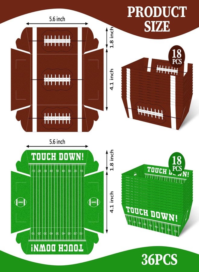 Utolily 36pcs Football Disposable Paper Food Trays Super Football Bowl Birthday Serving Paper Food Boats Game Day Party Decorations - Image 2