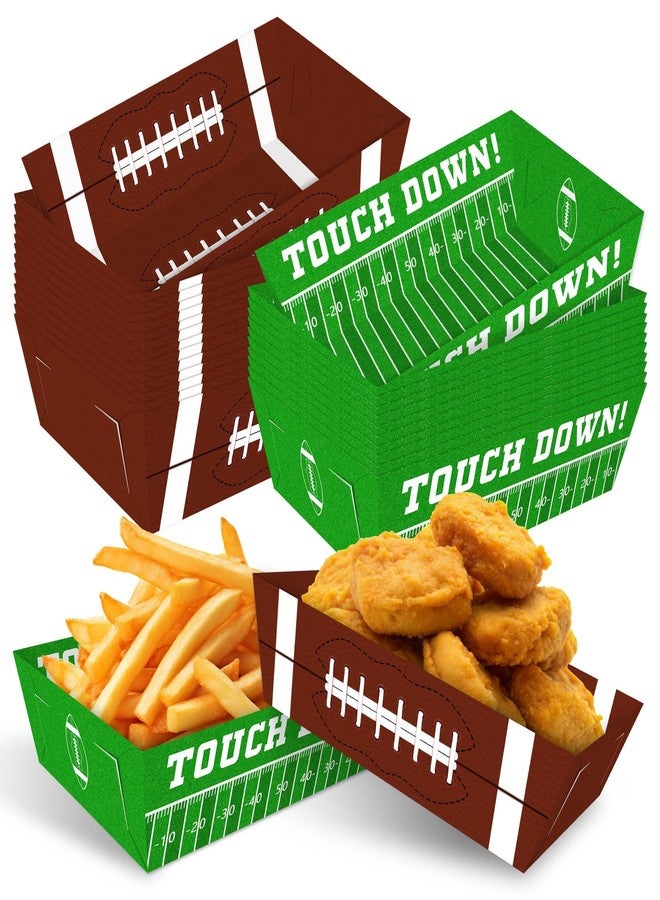 Utolily 36pcs Football Disposable Paper Food Trays Super Football Bowl Birthday Serving Paper Food Boats Game Day Party Decorations - Image 1