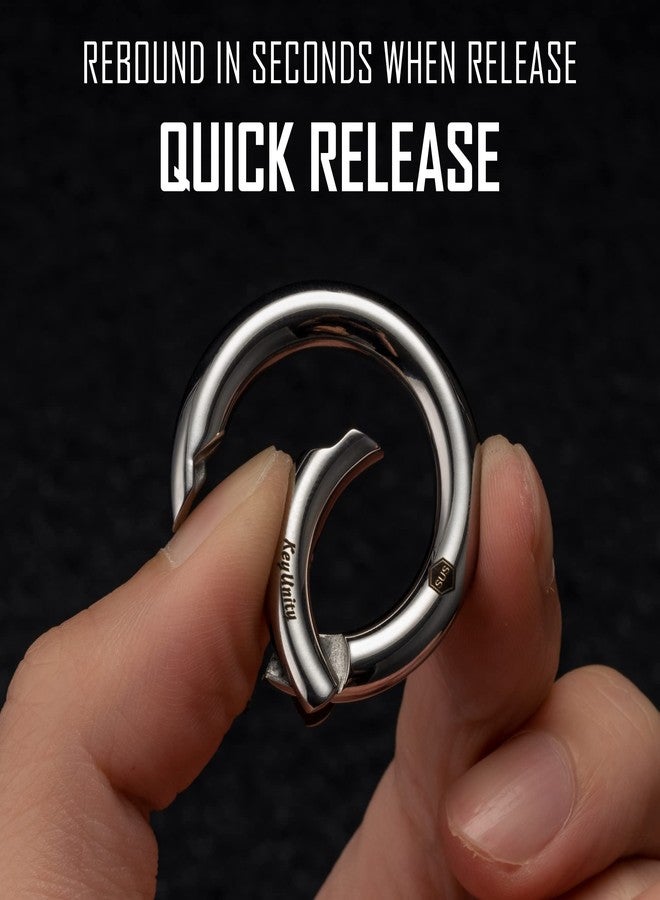 KeyUnity مشبك كارابين دائري من الفولاذ المقاوم للصدأ من KeyUnity KS06 لحلقة المفاتيح - Image 3