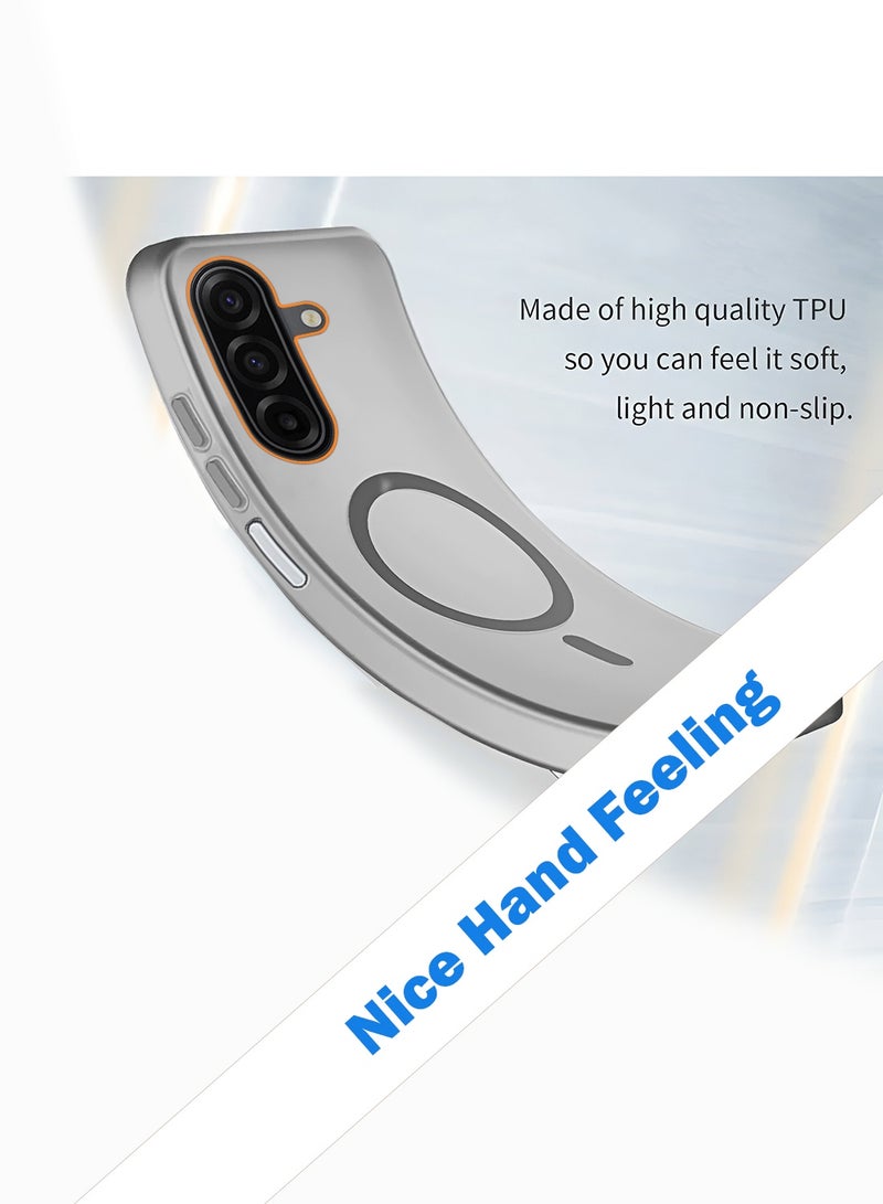 Wtech Samsung Galaxy A17 5G 2025 Hybrid Translucent Magsafe with Magnetic Charging Raised Camera Lips Elegant Look Case Cover (MCMPMN) - Grey - Image 3