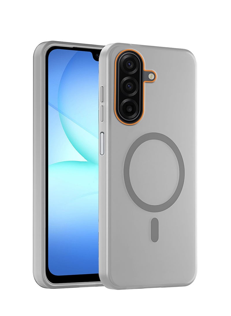 Wtech Samsung Galaxy A17 5G 2025 Hybrid Translucent Magsafe with Magnetic Charging Raised Camera Lips Elegant Look Case Cover (MCMPMN) - Grey - Image 1