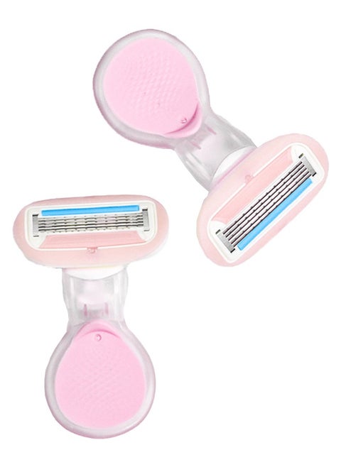 2-piece Mini Razor Hair Removal Blade with Case for Women Body, Armpit and Bikini Pink