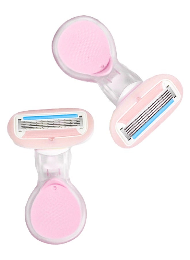 2-piece Mini Razor Hair Removal Blade with Case for Women Body, Armpit and Bikini Pink - Image 1