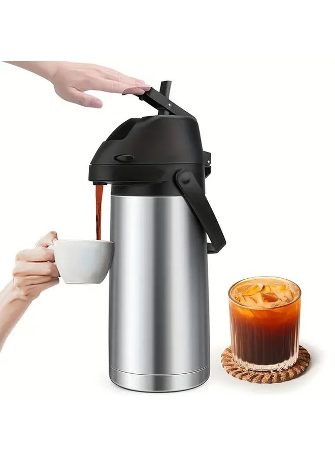 Vondior 65oz Stainless Steel Thermal Coffee Carafe Vacuum Insulated Beverage Dispenser With Pump - Image 1