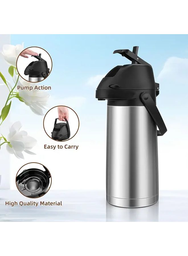 Vondior 65oz Stainless Steel Thermal Coffee Carafe Vacuum Insulated Beverage Dispenser With Pump - Image 2