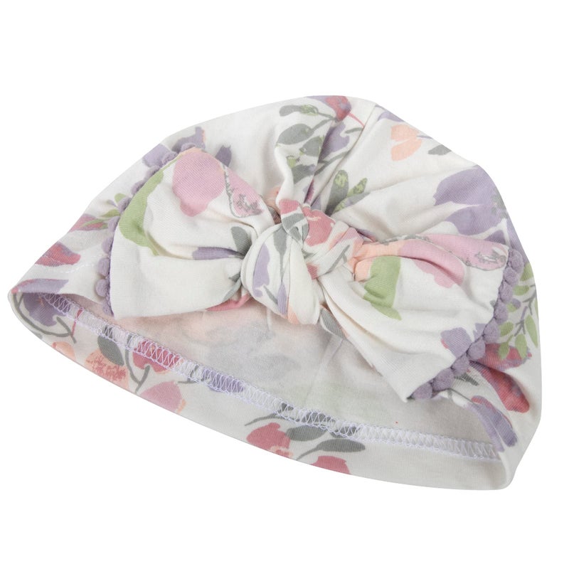 Baby Essentials Baby Cotton Swaddle Blanket Wrap with Headband or Hat Set for Baby Girls, Boys Newborns and Infants 0-6 Months (Colorful Blooms) - Image 3