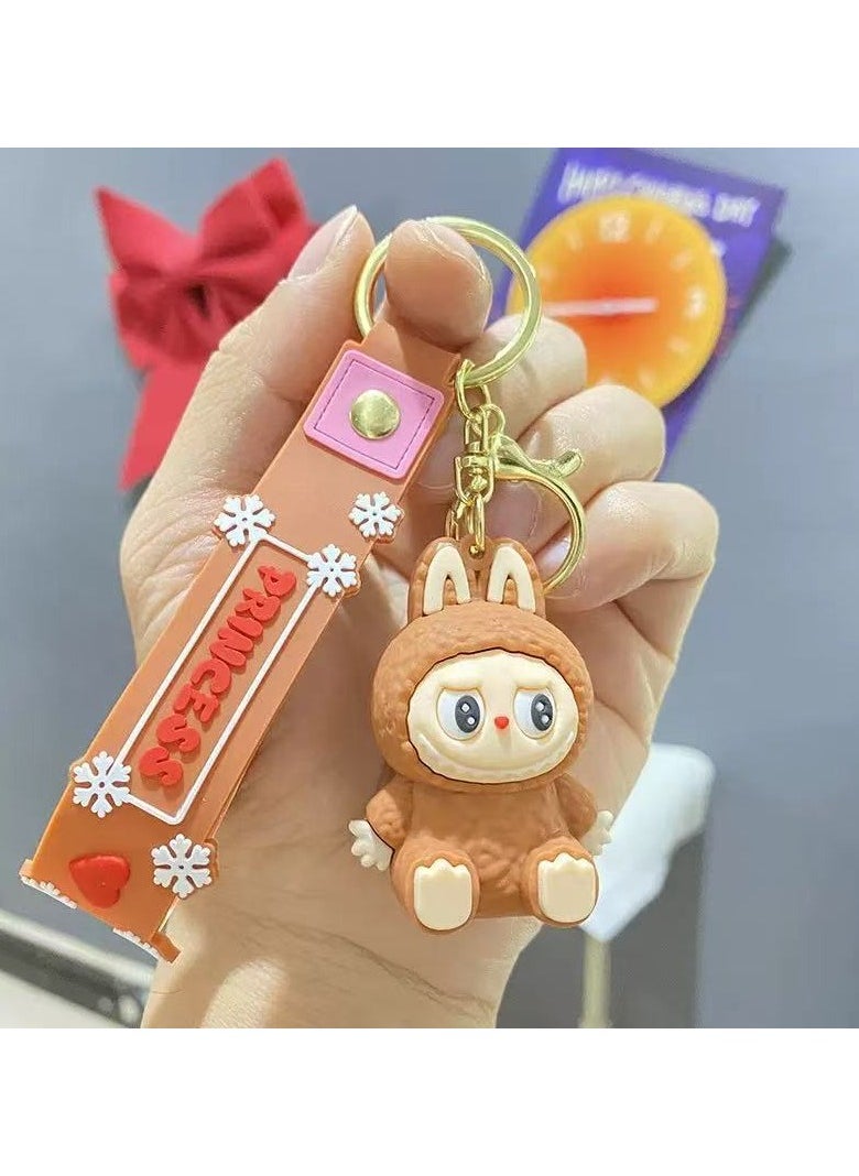 LABUBU Keychain For Women And Girls, Cute Labubu Doll Wristlet Accessories For Backpack Handbag Car Keys  - Image 1
