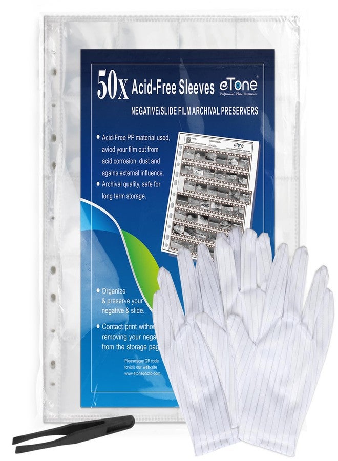 eTone 50x eTone Archival Storage Sheets 135 35mm Negative Page Preservers (50X135) 20 Separator Bags per Page. - Image 1