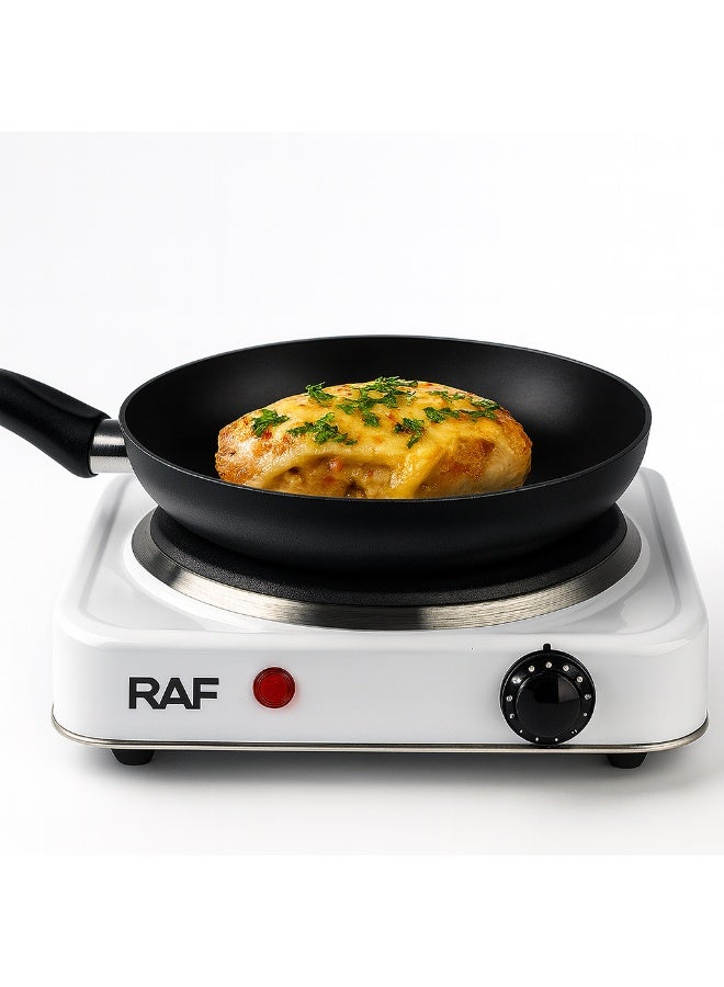 آر إيه أف موقد كهربائي محمول من RAF بقوة 1000 واط - صفيحة تسخين واحدة بطلاء غير لاصق، وإعدادات حرارة قابلة للتعديل وتوزيع حرارة متساوٍ - Image 3