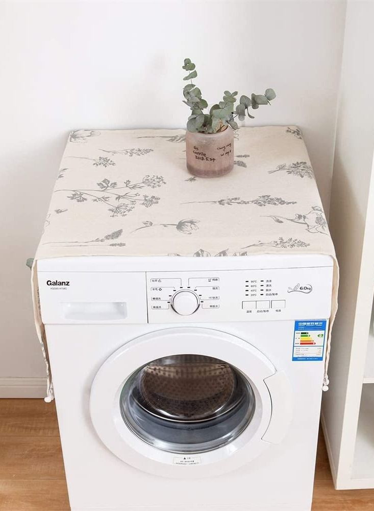 SYOSI Universal Washer Dryer Top Covers, Cotton Anti-Slip Fridge Dust Proof Cover Kitchen Bathroom Home Decor - Image 2