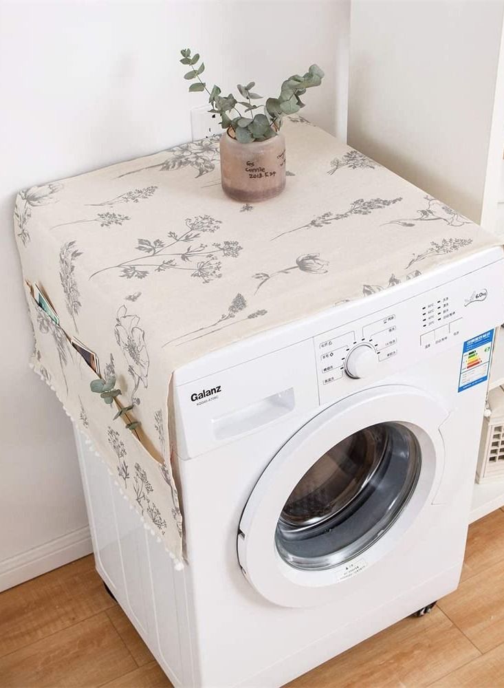 SYOSI Universal Washer Dryer Top Covers, Cotton Anti-Slip Fridge Dust Proof Cover Kitchen Bathroom Home Decor - Image 3