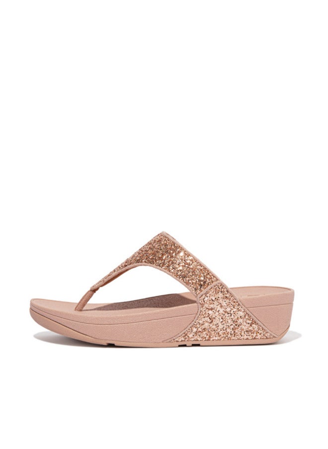 FitFlop 049-651 Fitflop Ladies Sandals Lulu Glitter Toe Thong X03-323 Rose Gold  - Image 3