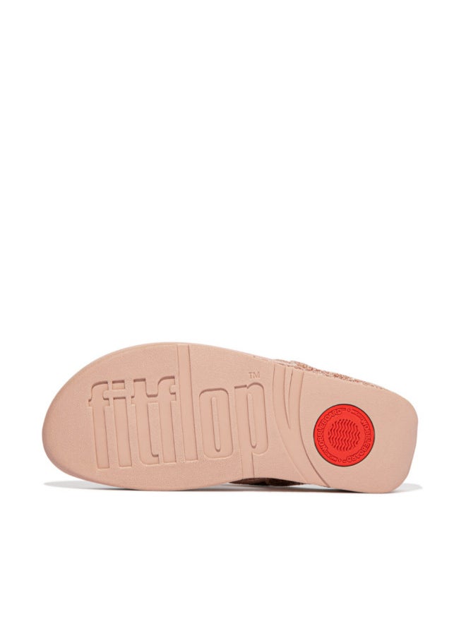 FitFlop 049-651 Fitflop Ladies Sandals Lulu Glitter Toe Thong X03-323 Rose Gold  - Image 4