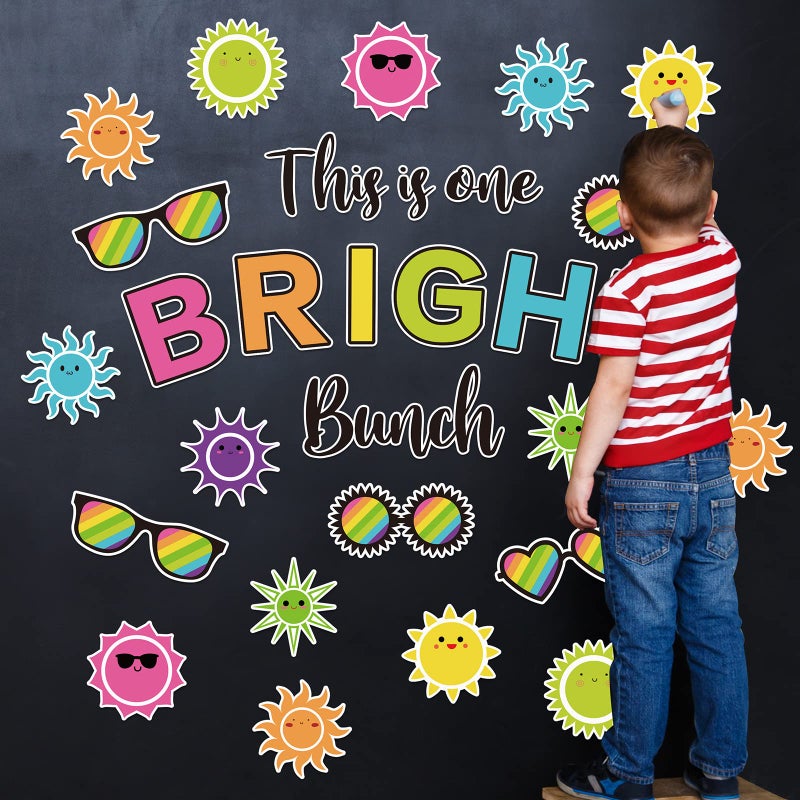 ChicRosa 46Pcs Summer Cutouts Tropical Sun Sunglasses Cut Outs with 100Pcs Glue Points This is One Bright Bunch Hawaiian Party Cut-Outs Accents Bulletin Board Decor for Back to School Classroom Party - Image 4