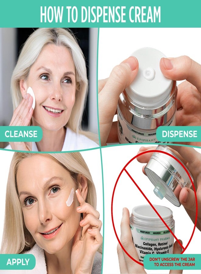 Epiphany Pharma Max Concentrated Retinol & Collagen Anti Aging Face Cream - Get Smoother Tighter Skin with Hyaluronic Acid, Niacinamide, and Vitamins C & E, For Women & Men - 1.7 FL Oz/50 ML - Image 4