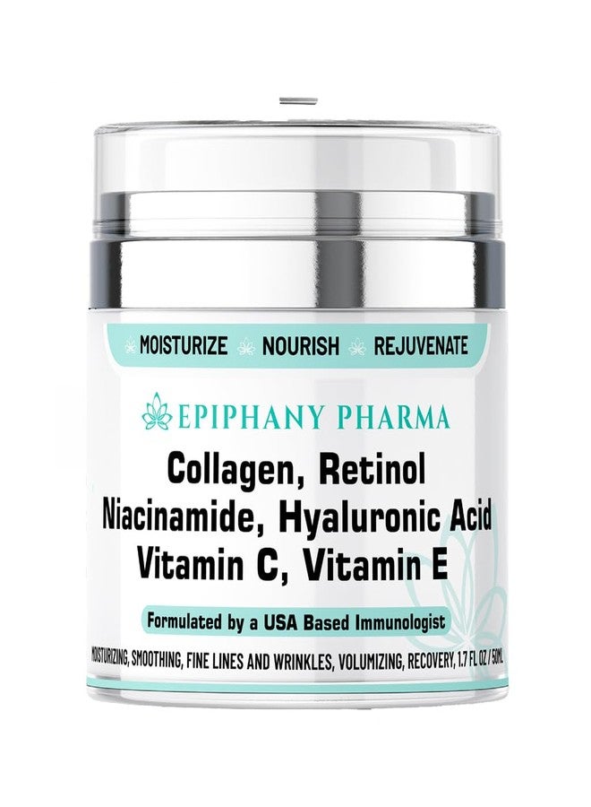 Epiphany Pharma Max Concentrated Retinol & Collagen Anti Aging Face Cream - Get Smoother Tighter Skin with Hyaluronic Acid, Niacinamide, and Vitamins C & E, For Women & Men - 1.7 FL Oz/50 ML - Image 1