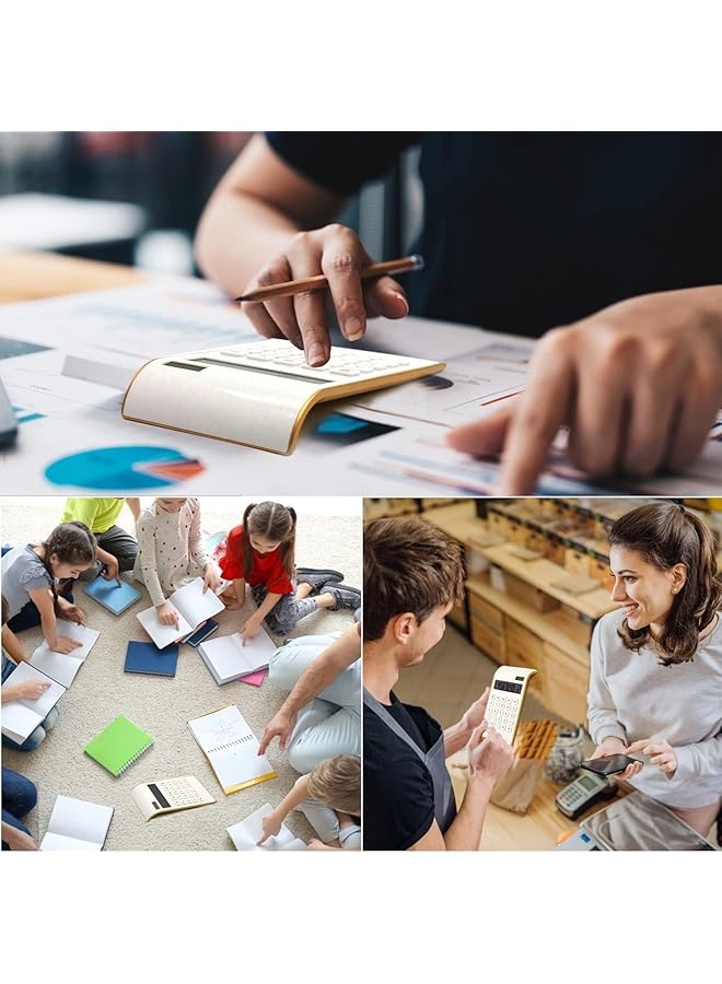 إيروريكس آلة حاسبة باللون الذهبي الوردي، لوازم مكتبية وإكسسوارات، آلة حاسبة أساسية للمكتب تعمل بالطاقة الشمسية، 10 أرقام، آلة حاسبة مزدوجة الطاقة لسطح المكتب مع شاشة LCD كبيرة، لوازم مكتبية - Image 4