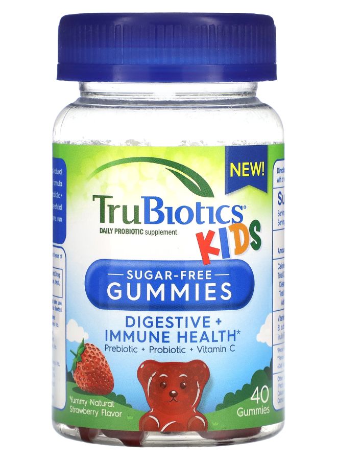 TruBiotics Kids Daily Probiotic Supplement Yummy Natural Strawberry 40 Gummies