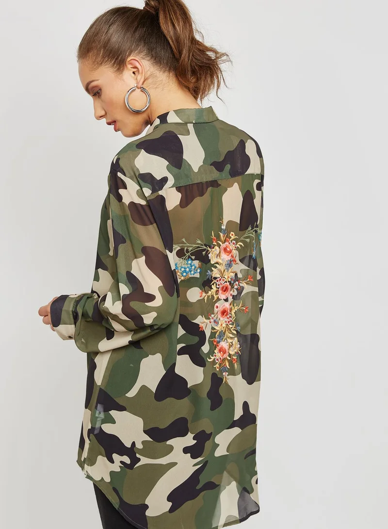 Missguided Camo Print Shirt