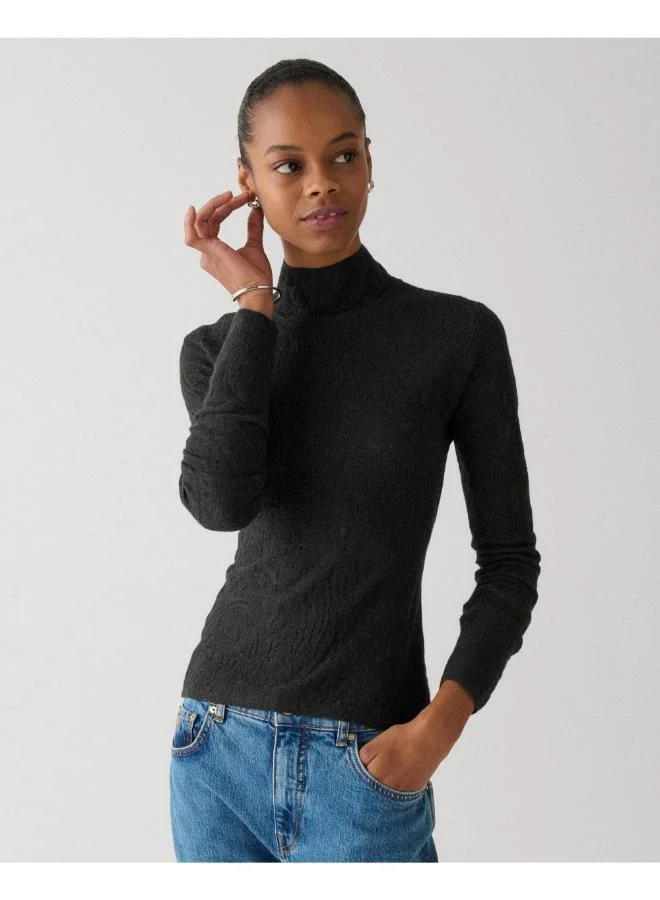 Kate Spade Lace Knit Turtleneck Top