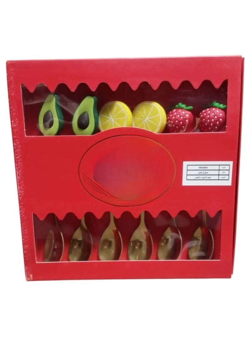 6-piece serving spoon set with fun fruit designs – perfect for drinks and desserts - Image 3